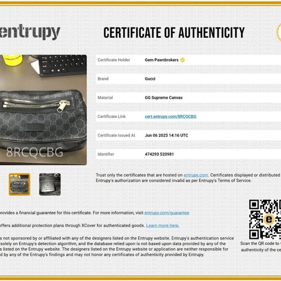 Gucci Soft GG Supreme Monogram Web Belt Bag - Black/Grey - Picture 3 of 16